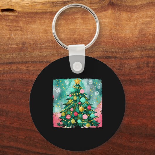 Christmas Tree Ornaments Holiday Xmas Lights Men W Sleutelhanger (Voorkant)