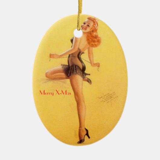 CHRISTMAS TREE ORNANAMES - SPELEN - RETRO KERAMISCH ORNAMENT (Voorkant)