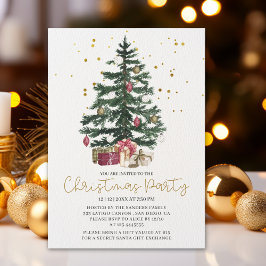 Christmas Tree Party Invitation | Elegant Holiday  Kaart