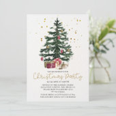 Christmas Tree Party Invitation | Elegant Holiday Kaart (Staand voorkant)