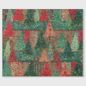 Christmas Tree Patchwork Design Cadeaupapier (Vlak)