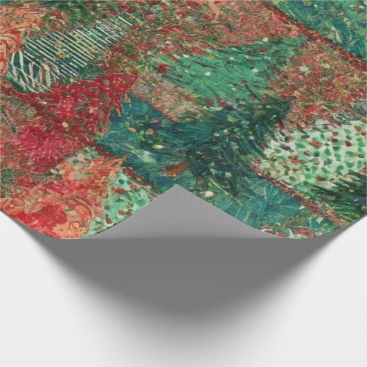 Christmas Tree Patchwork Design Cadeaupapier (Hoek)