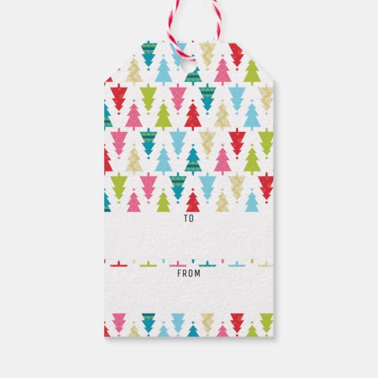 CHRISTMAS TREE PATTERN feestelijk modern minimaal  Cadeaulabel (Achterkant)
