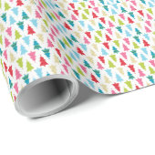 CHRISTMAS TREE PATTERN feestelijk modern minimaal Cadeaupapier (Rol Hoek)