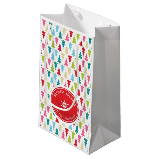 CHRISTMAS TREE PATTERN feestelijk modern minimaal  Klein Cadeauzakje (Voorkant Gekanteld)