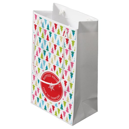 CHRISTMAS TREE PATTERN feestelijk modern minimaal Klein Cadeauzakje (Achterkant Gekanteld)