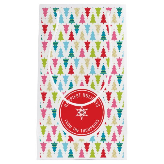 CHRISTMAS TREE PATTERN feestelijk modern minimaal  Klein Cadeauzakje (Voorkant)