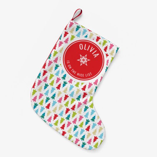 CHRISTMAS TREE PATTERN feestelijk modern minimaal  Kleine Kerstsok (Voorkant (Hangend))