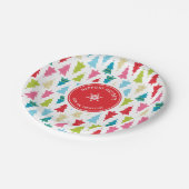 CHRISTMAS TREE PATTERN feestelijk modern minimaal  Papieren Bordje (Gekanteld)