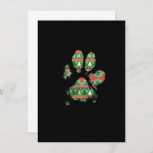 Christmas Tree Pattern Knit Muddy Messy Dog Paw Pr Kaart (Voorkant / Achterkant)