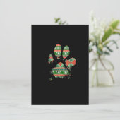Christmas Tree Pattern Knit Muddy Messy Dog Paw Pr Kaart (Staand voorkant)