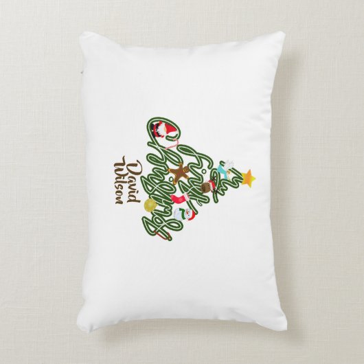 Christmas Tree Pattern My First Christmas Tree  Accent Kussen (Voorkant(Verticaal))