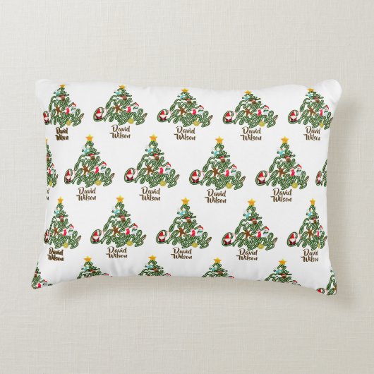 Christmas Tree Pattern My First Christmas Tree Accent Kussen (Achterkant)