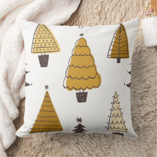 Christmas Tree Pattern – Neutral Holiday Pillow De Kussen