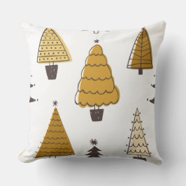 Christmas Tree Pattern – Neutral Holiday Pillow De Kussen