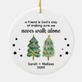 Christmas Tree Personalized Best Friend Name Keramisch Ornament (Achterkant)