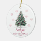 Christmas Tree Personalized Girl's First Christmas Keramisch Ornament (Links)