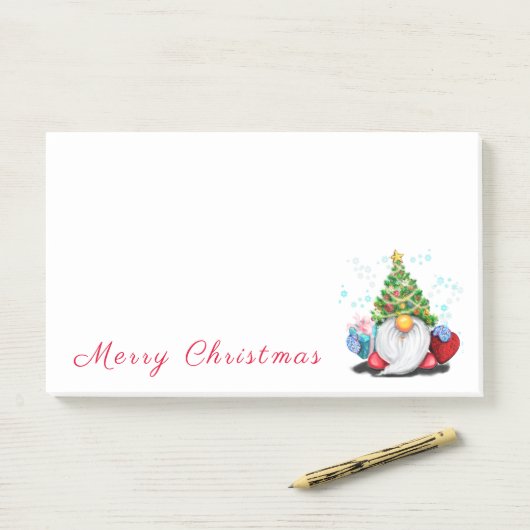 Christmas Tree Pet Gnome Post it Notes (Op bureau)