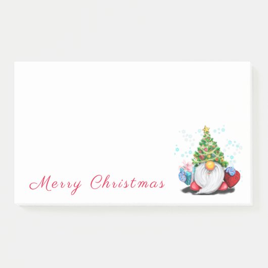 Christmas Tree Pet Gnome Post it Notes (Voorkant)