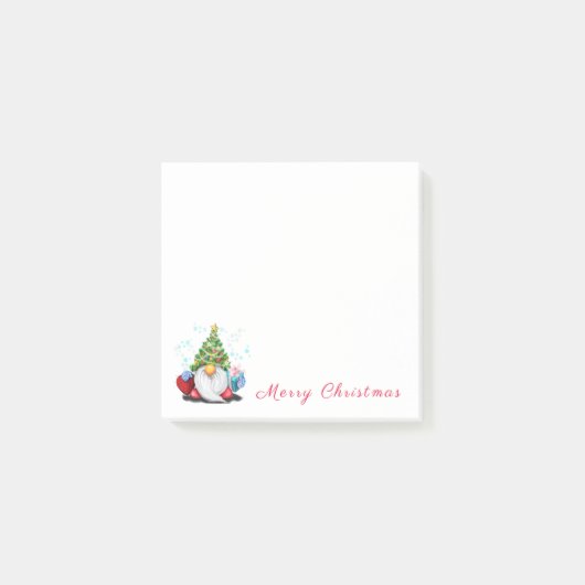 Christmas Tree Pet Gnome Post it Notes (Voorkant)
