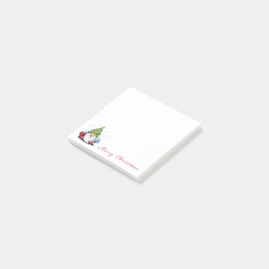 Christmas Tree Pet Gnome Post it Notes (Schuin)