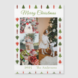 Christmas Tree Photo Collage Magnetic Card