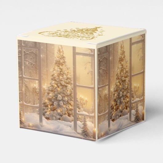 Christmas Tree Photo Favor Gift Box Bedankdoosjes (Voorkant Zijde)