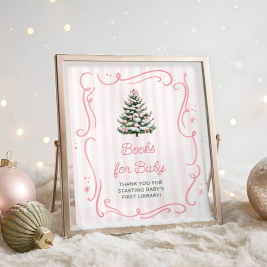 Christmas Tree Pink Baby Shower Books for Baby Poster