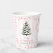 Christmas Tree Pink Winter Baby Shower Papieren Bekers (Achterkant)