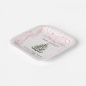 Christmas Tree Pink Winter Baby Shower Papieren Bordje (Gebogen)