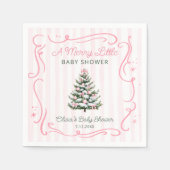 Christmas Tree Pink Winter Baby Shower Servet (Voorkant)
