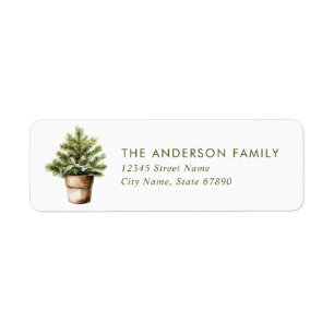 Christmas Tree Plant retouradreslabels Etiket