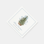 Christmas Tree Preppy Bow Blue Christmas Servet (Hoek)