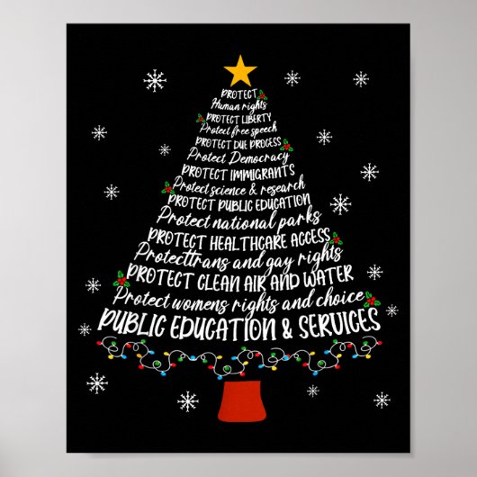 Christmas Tree Protect Human Rights Protect Libert Poster (Voorkant)
