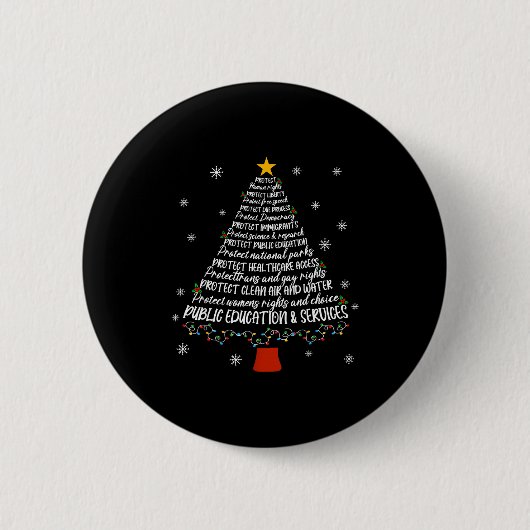 Christmas Tree Protect Human Rights Protect Libert Ronde Button 5,7 Cm (Voorkant)
