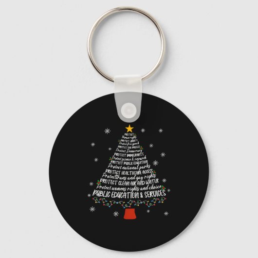 Christmas Tree Protect Human Rights Protect Libert Sleutelhanger (Voorkant)