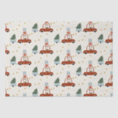 Christmas Tree Red Car Illustration  Tissuepapier (Voorkant)