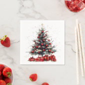 Christmas Tree Red Ornaments Gifts Holiday Servet (Insitu)