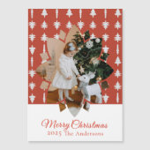 Christmas Tree Red Photo Holiday Magnetic  (Voorkant)