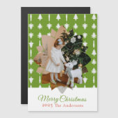 Christmas Tree Red Photo Holiday Magnetic  (Voorkant / Achterkant)