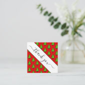 Christmas Tree Red Thank You Vierkante Visitekaartje (Staand voorkant)