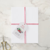 Christmas Tree Red Truck Script-familie Cadeaulabel (Met Touw)