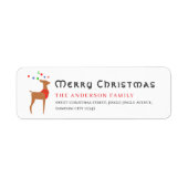 Christmas Tree & Reindeer Simple Return Address Etiket (Voorkant)