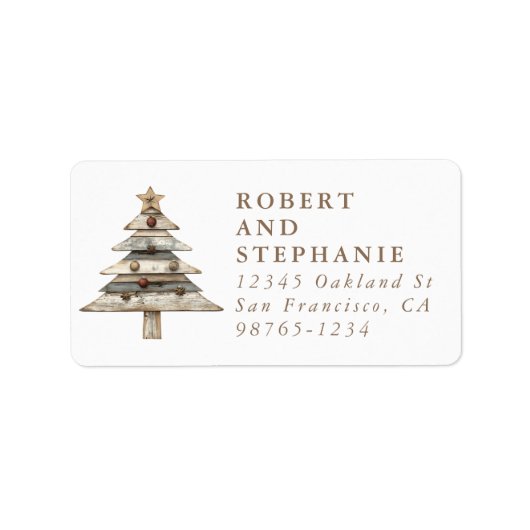 Christmas Tree Return Address Label (Voorkant)