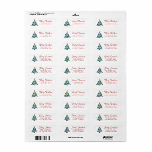 Christmas Tree Return Address Labels (Full Sheet)