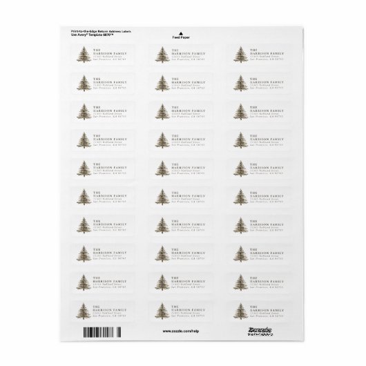 Christmas Tree Return Address Labels (Full Sheet)
