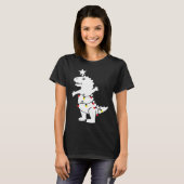 Christmas Tree Rex Dinosaur Xmas Lights Rex Pun Jo T-shirt (Voorkant volledig)