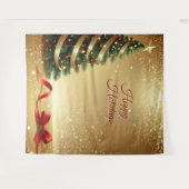 Christmas Tree Ribbons Holiday Backdrop Wandkleed (Voorkant (horizontaal))
