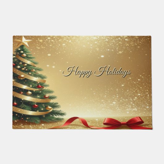 Christmas Tree Ribbons Holiday Doormat Deurmat (Voorkant)
