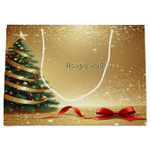 Christmas Tree Ribbons Holiday Gift Bag Groot Cadeauzakje (Voorkant)